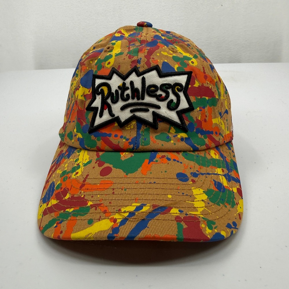 Field Grade Ruthless Hat Mens OSFM‎ Tan Paint Splatter Embroidered Strapback Cap